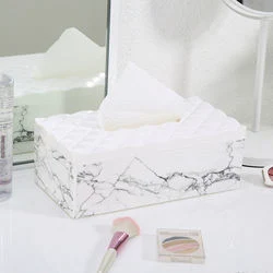 Scatola per fazzoletti in plastica di marmo con porta fazzoletti per la casa, moda stampata personalizzata